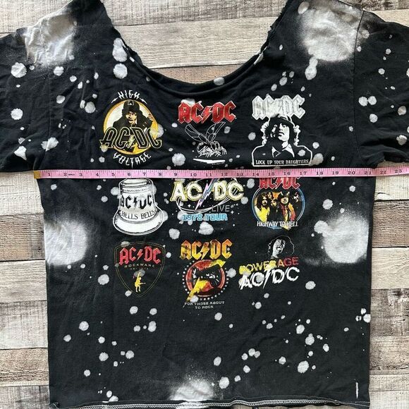 ACDC Handmade Custom Rock Band Metal Open Back Scoop Neck Tshirt - Picture 3 of 7